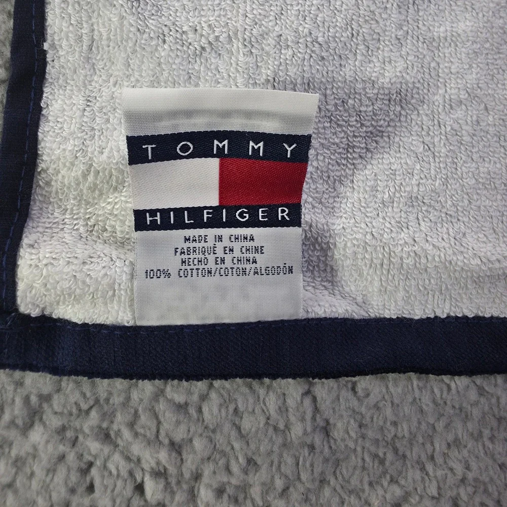 Tommy Hilfiger Navy Blue Red White H Logo Cotton Hand Towel EST 1985